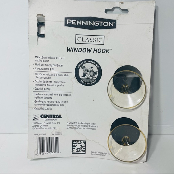 Window Hook for Hummingbird / Wild Bird Feeder / Wind Chime Holder Suction Cups - Picture 3 of 4